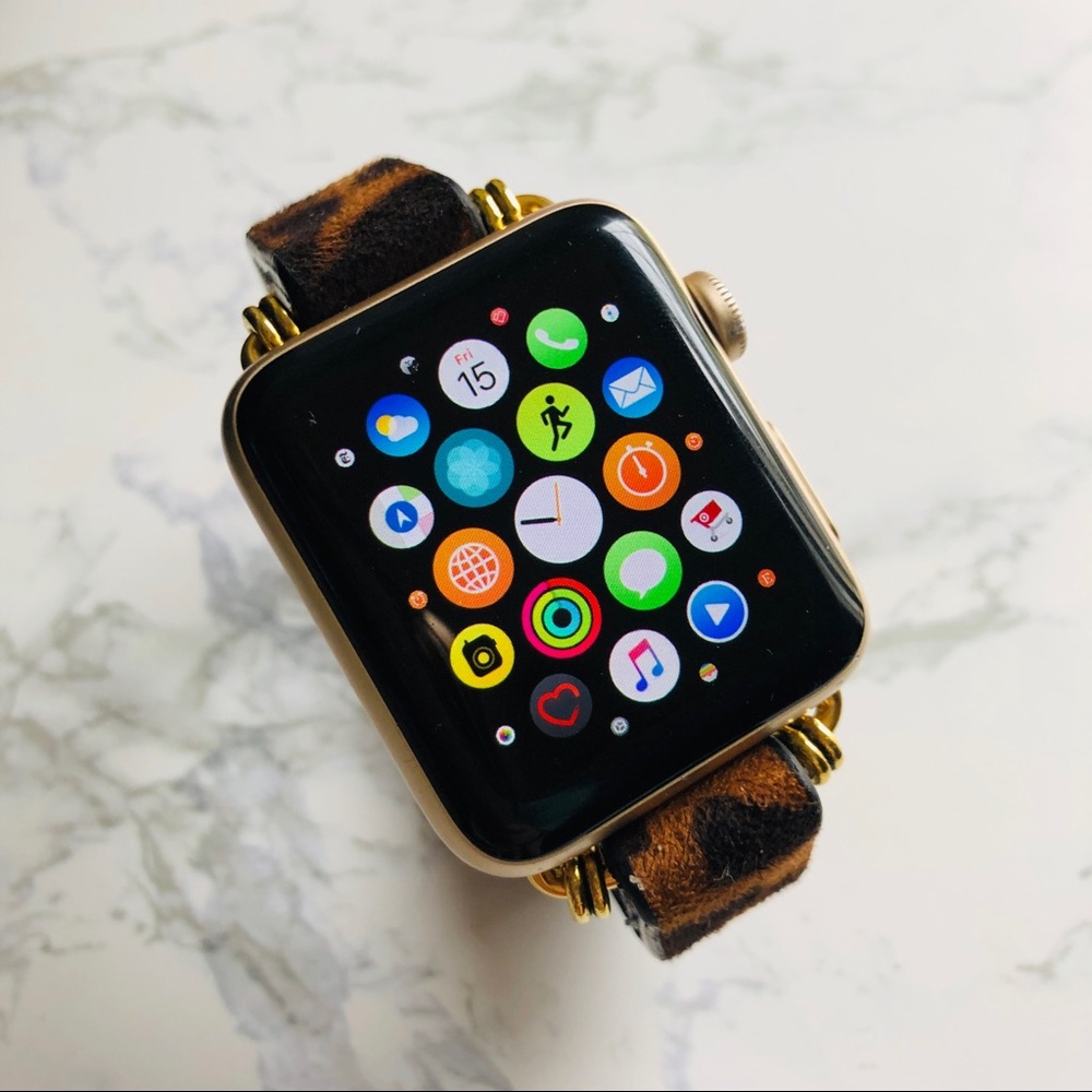 {MARJORIE} leather leopard Apple Watch Band strap - Picture 3 of 6
